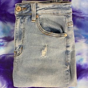 light blue skinny ripped jeans